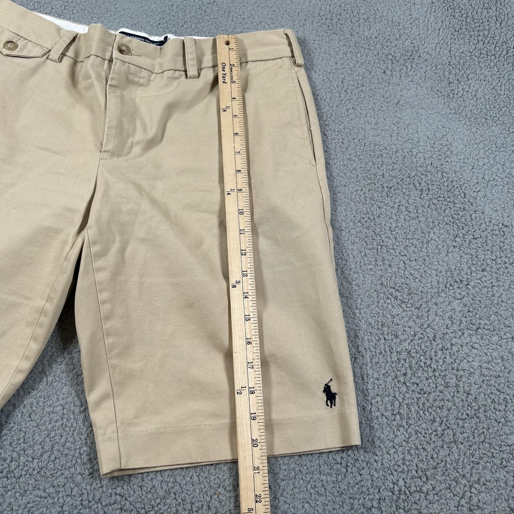 Ralph Lauren Sport Shorts Womens 12 Beige Bermuda Twill Cotton Logo Casual - Picture 9 of 15